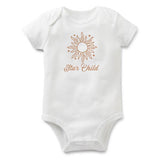 Star Child | Tan on White Bodysuit