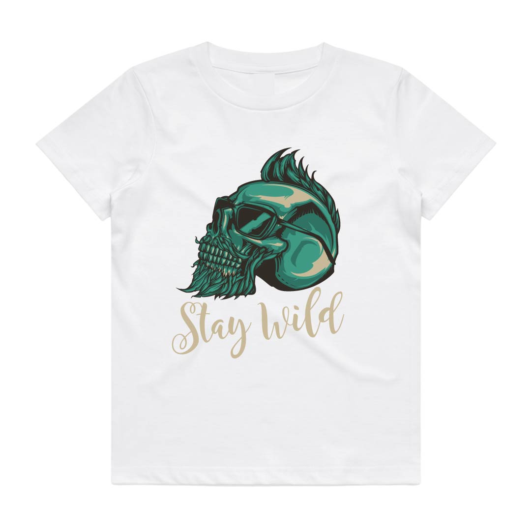 Stay Wild Skeleton Head Tee | 2 Colours