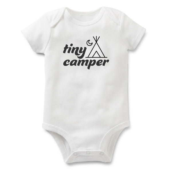 Tiny Camper | Black on White Bodysuit