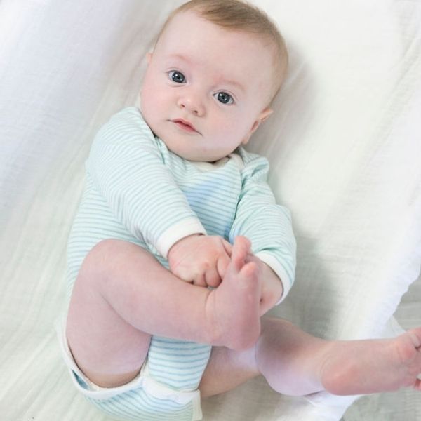 Pinstripe Blue Long Sleeve Bodysuit