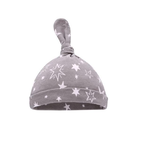 White Grey Stars Beanie