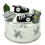 Zebra Wrap Black Shoes Nappy Cake