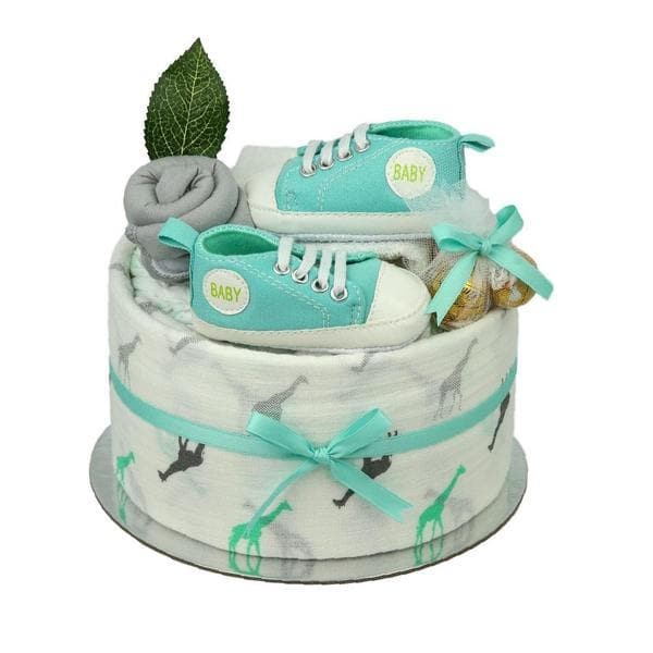 Baby Steps Green Giraffe Nappy Cake