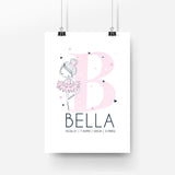 Ballerina Personalised Birth Print