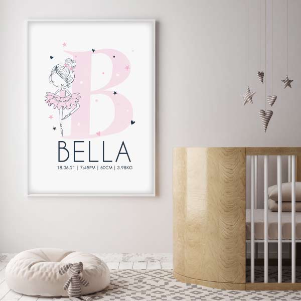 Ballerina Personalised Birth Print