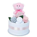 Belle Bear and buds bay nappy cake. Little Angel Nappy Cake - Nappy Cakes Australia, Sydney, Brisbane, nappy cake girl, buy nappy cake, luxury nappy cake, baby girl gift ideas, baby girl gifts, baby girl presents, newborn baby girl gifts, baby shower gifts for girl, unique baby gifts australia, unique baby shower gifts, Newborn Baby Gifts. newborn baby gifts australia