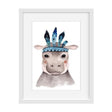 Boho Hippo Drawing Wall Art. Bespoke Baby Gifts. Nursery Prints. Kids Wall Art. Nursery Wall Art. kids prints. nursery art. wall art australia. bedroom wall art