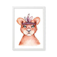 Boho Lion Nursery print or kids wall art. A drawing of a lion's head with a boho style head piece. Bespoke Baby Gifts. Baby Shower Gift Ideas. Baby Gifts Australia. Nursery Wall Art Australia. 