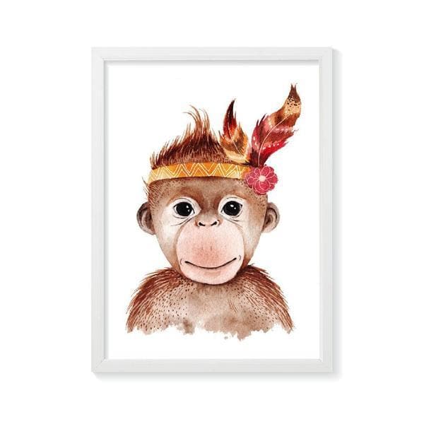 Boho Monkey Frame. Bespoke Baby Gifts. Unisex Wall Art. Baby Shower Gift Ideas. Nursery Wall Art. Nursery Prints. Baby Presents. Nursery Decor. Baby Gifts. 
