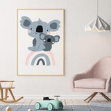 Cute Koala Bears Nursery Wall Art. Nursery Prints. Kids Wall Art. Framed Wall Art. Bespoke Baby Gifts. Australian Animal Art. Rainbow prints. Nursery Prints. Kids Wall Art. Unique gifts australia. 