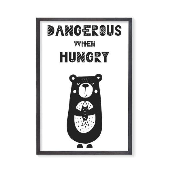 Dangerous When Hungry Kids Wall Art. Nursery Prints. Nursery Wall Art. Bespoke Baby Gifts. Kids Wall Art. Monochrome Art. 