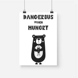 Dangerous When Hungry Kids Wall Art. Nursery Prints. Nursery Wall Art. Bespoke Baby Gifts