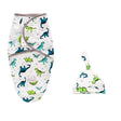 Dinosaur Swaddle Set. Baby Swaddle Wrap with velcro. Bespoke Baby Gifts