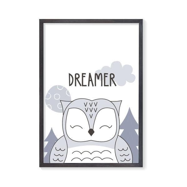 Dreamer Owl Nursery Prints and Kids Wall Art. Birth Prints and Personalised Wall Art. online baby gifts. unique gifts australia. Baby shower gift ideas. monochrome kids art. Bespoke baby gifts. 