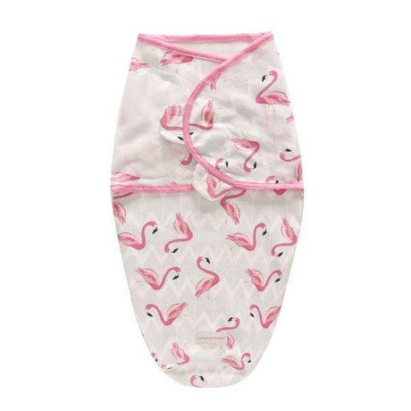 Flamingo Swaddle. Baby Swaddle Wrap with velcro. Bespoke Baby Gifts