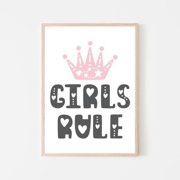 Girls rule with bunting. Bespoke baby gifts. Nursery wall art. Kids wall art. Unique gifts australia. baby girl gifts. nursery baby gifts. Wooden frame