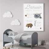 Australian Baby Personalised Birth Print