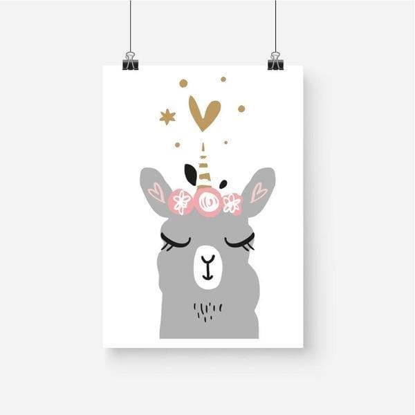 Lama no drama. Nursery prints and kids wall art. Bespoke Baby Gifts. gifts for girls. flower crown. online gifts. newborn gifts. 