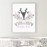 Little Deer Baby Birth Print