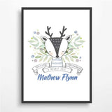 Deer Little Boy Personalised Birth Print