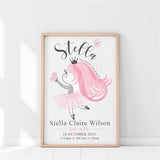 Little Princess Personalised Birth Print