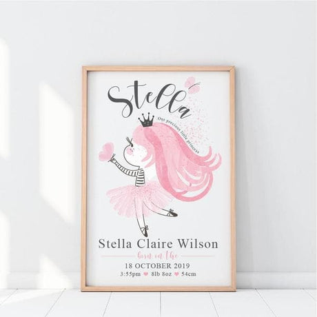 Little Princess Personalised Birth Print