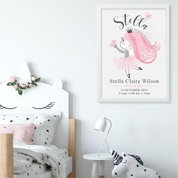Little Princess Personalised Birth Print
