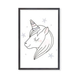 sweet unicorn. black frame. bespoke baby gifts. unicorn wall art. girls wall art. gifts for girls. baby gifts australia. newborn baby gifts. 