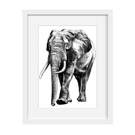 Monochrome Elephant - Baby Shower Gifts | Personalised Baby Gifts | Nappy Cakes. Bespoke baby gifts. animal prints. animal wall art. nursery prints. unique gifts australia. 