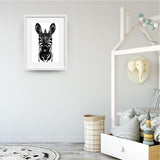 Monochrome Zebra - Baby Shower Gifts | Personalised Baby Gifts | Nappy Cakes. bespoke baby gifts. Animal prints. Animal wall art. unique wall art. unique gifts australia. unisex baby wall art. White frame. 