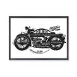motorcycle life black frame. monochrome kids art. kids wall art. bespoke baby gifts. boys art work. gifts for boys. 
