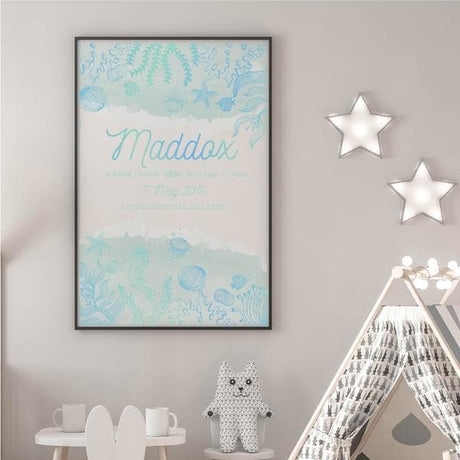 Ocean Personalised Birth Print