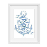 Blue Anchor Wall Art - Baby Shower Gifts | Personalised Baby Gifts | Nappy Cakes