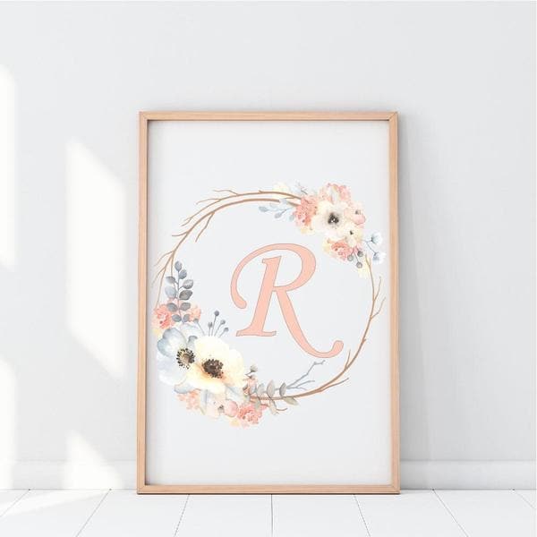 Personalised Letter in Floral Crown