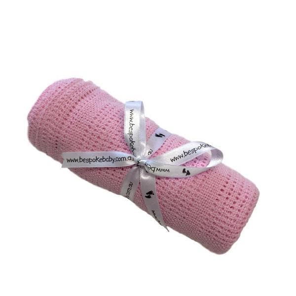 Pink Cotton Crochet Blanket. Newborn Baby Blankets. Bespoke Baby Gifts