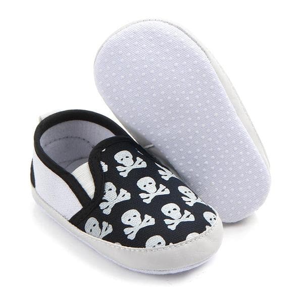 Skull Slip Ons - Black