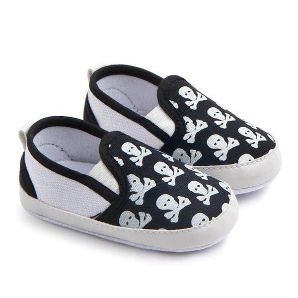 Skull Slip Ons - Black