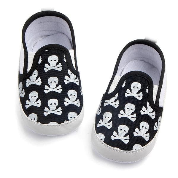 Skull Slip Ons - Black