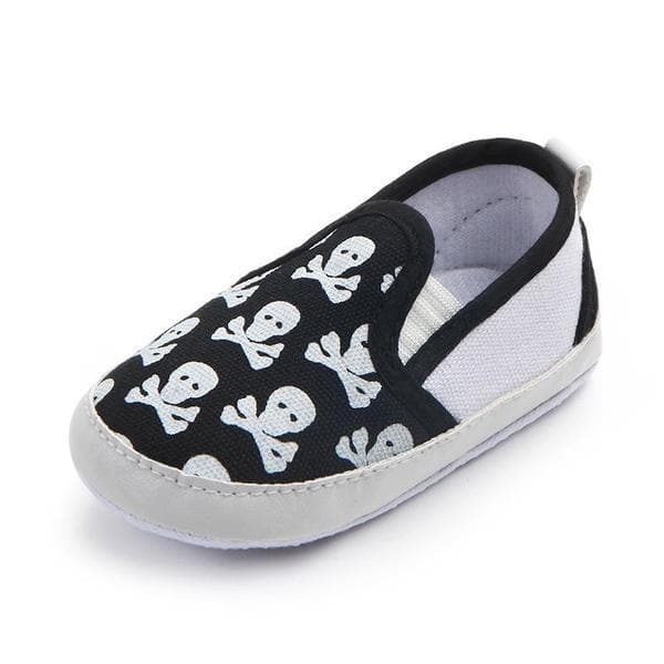 Skull Slip Ons - Black
