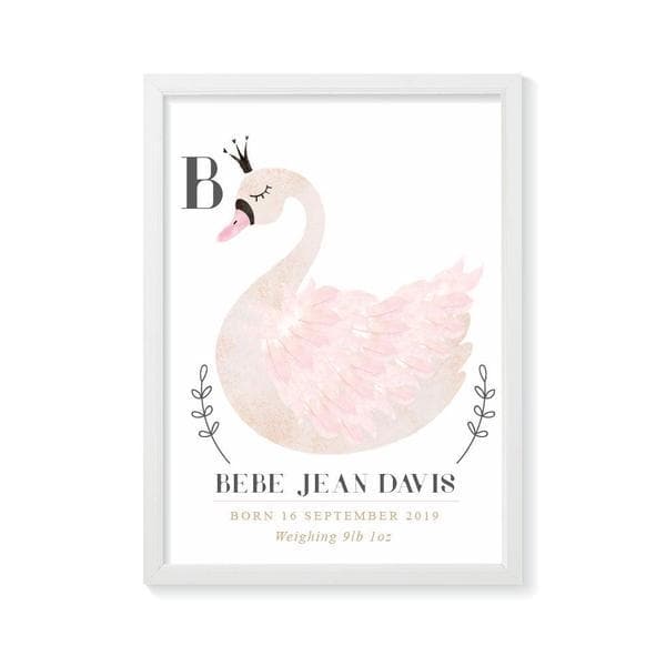 Swan Personalised Birth Print