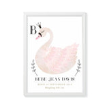 Swan Personalised Birth Print