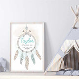 Tribal Dream Catcher Personalised Birth Print