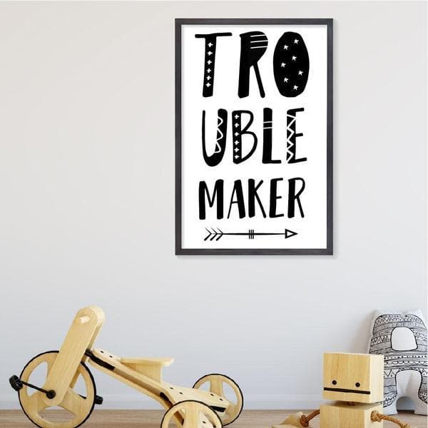 Trouble Maker Kids Wall Art. Nursery Wall Art. Birth Prints. Nursery Prints. Personalised Wall Art. bespoke baby gifts. unisex wall out. gifts for boys. 