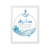 Whale Personalised Birth Print